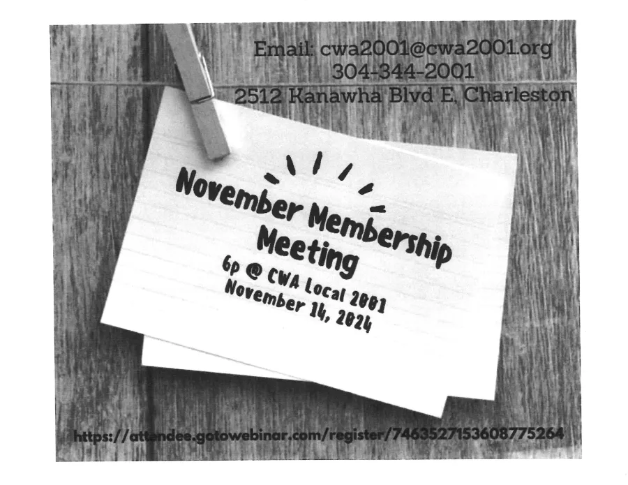 November membership meeting notice